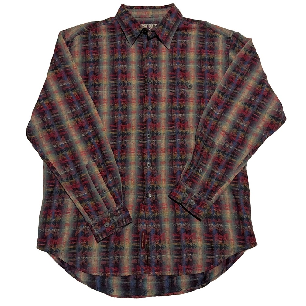 VINTAGE SOUTHWESTERN TERRITORY AHEAD BUTTON DOWN. MENS SZ LARGE
